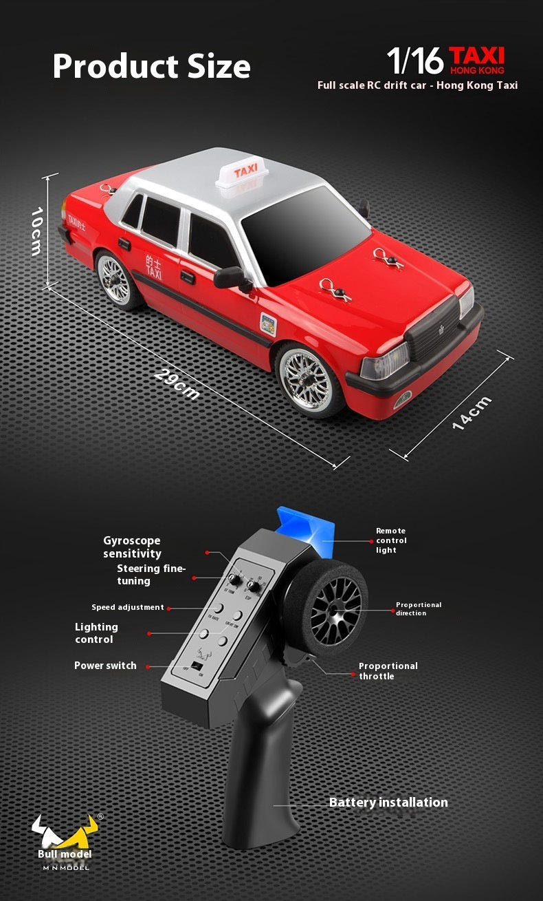 Full Scale RC Drift Remote Control Car Taxi Toy