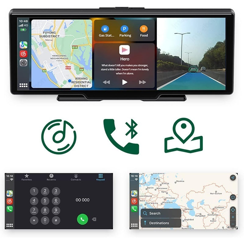 Driving Recorder Dual-camera Touch Screen Carplay Car GPS Navigation